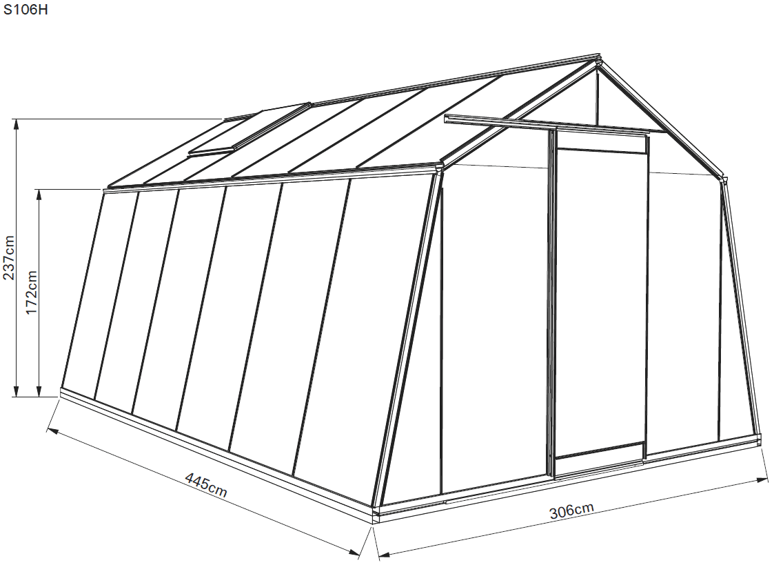Plano invernadero de jardin ACD S106