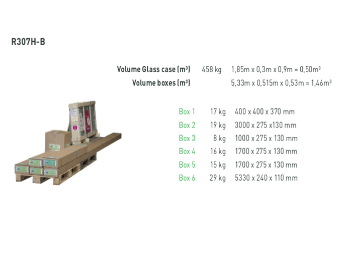 Dimensiones paquetes para entrega invernadero ACD R307