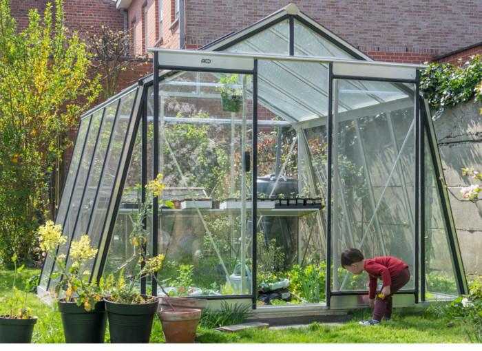 China Invernadero de cristal pequeño jardín para la familia Fabricantes