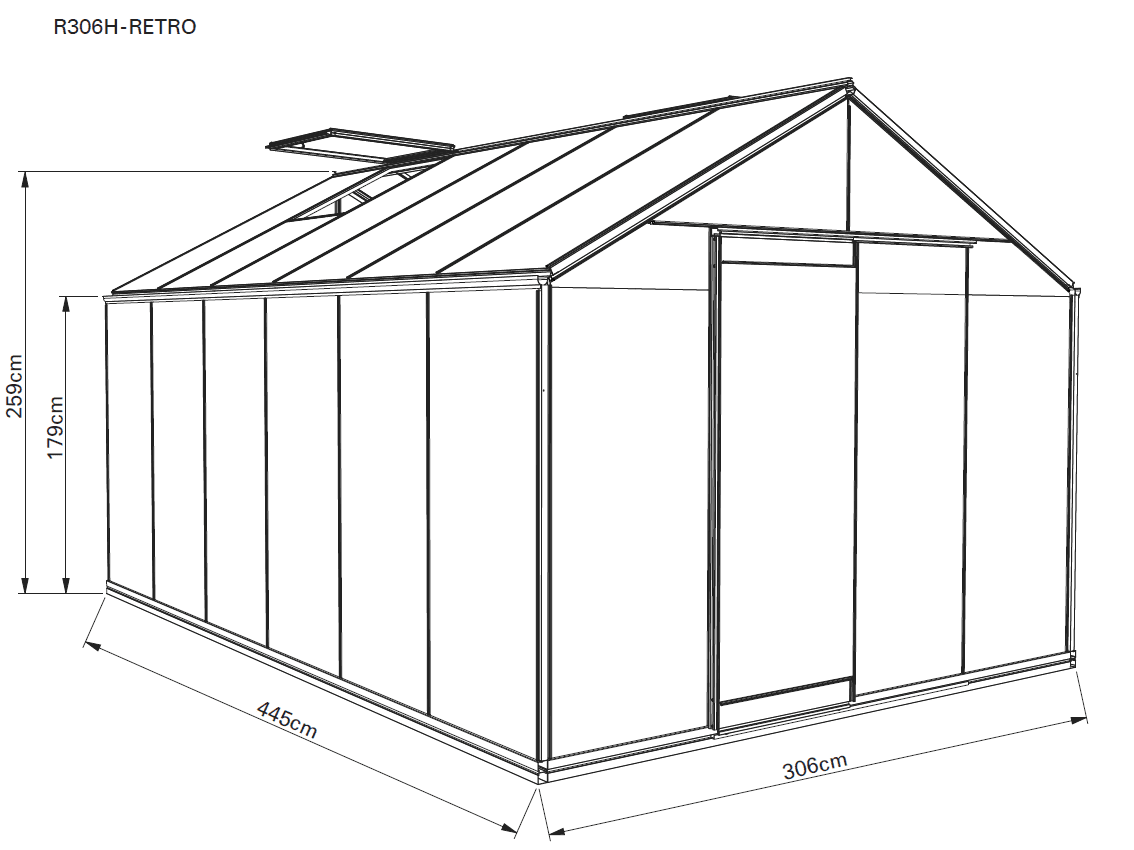 Plan invernadero de cristal ACD R306
